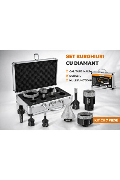 Bigstren Set Carote Diamantate NewTech 6 Piese M14, 6-68 mm + Freza Conica 2-...