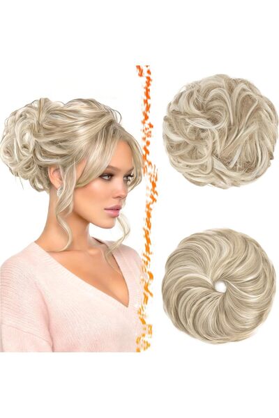 Barsdar 2 PCS Messy Bun Hair Pieces, Elastic Messy Hair Bun Scrunchies Extens...