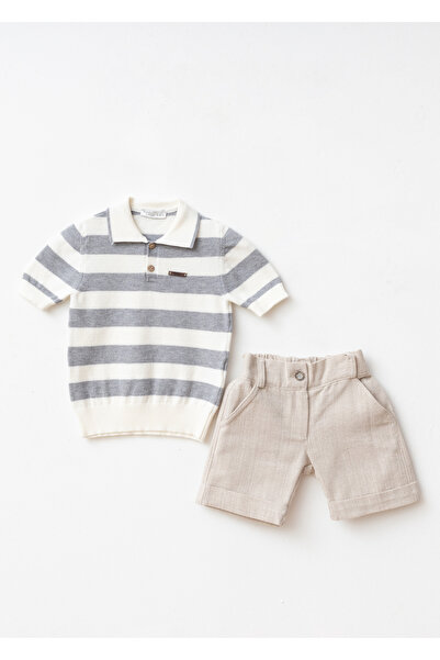 Babymio Striped Viscose Kete Linen Tlu Tricot Set