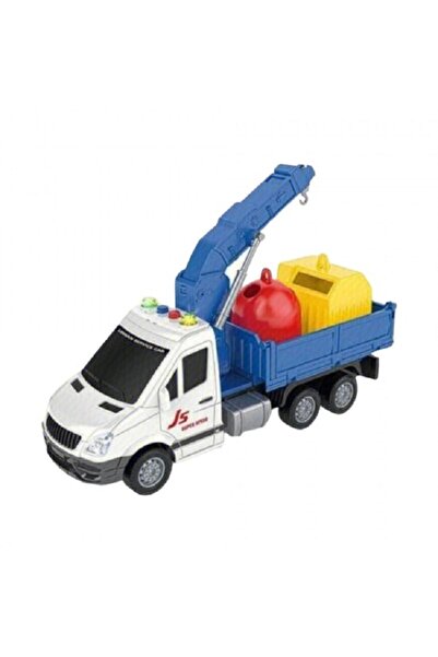 JS Toys Jucarie Camion cu frictiune, buton presiune, sunete si lumini...