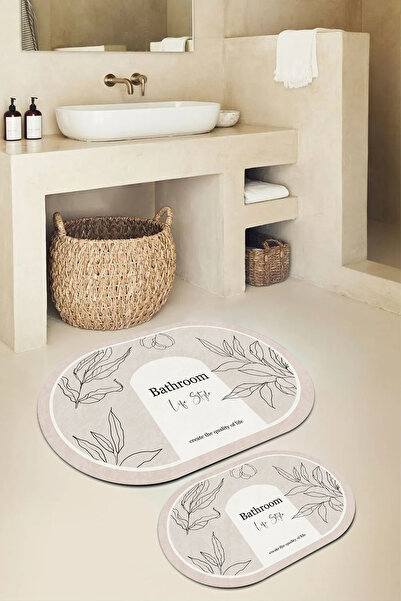 Liva home Μοντέρνο σχέδιο, κρεμ μπεζ χαλάκι μπάνιου "