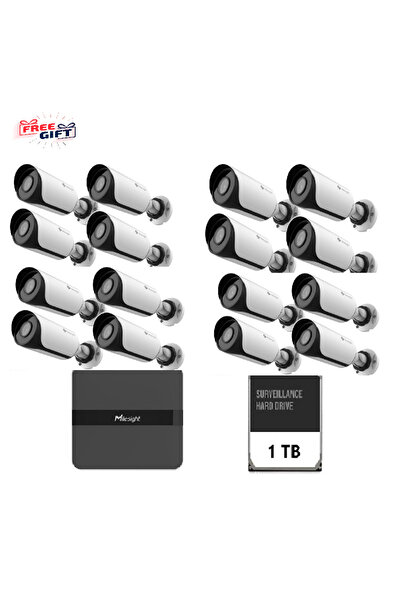 Toshiba Video Surveillance Kit Milesight MS-N5016-PE NVR +16x MS-C2964-UPD 2M...