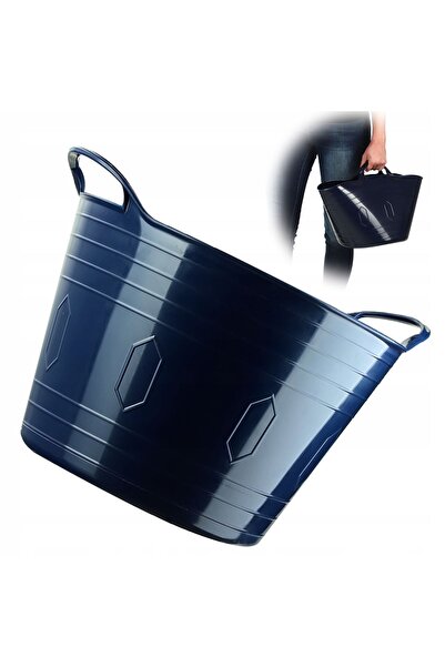 KADAX Coș de rufe din plastic, rotund, flexibil, 15 l, albastru marin