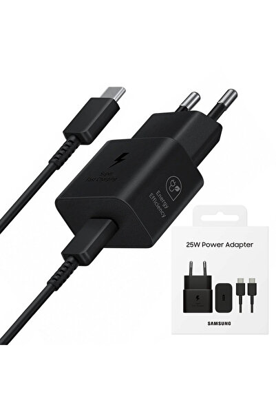 Samsung Φορτιστής τοίχου USB-C, 25W + καλώδιο Type-C - (EP-T2510XWEGEU) - Μαύ...