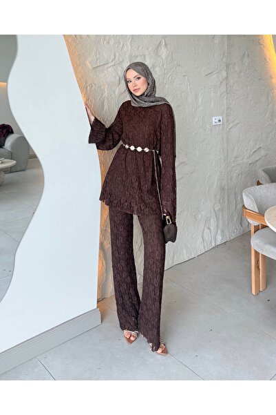 Adalenna Moda Şık Dantel pantolonlu takım