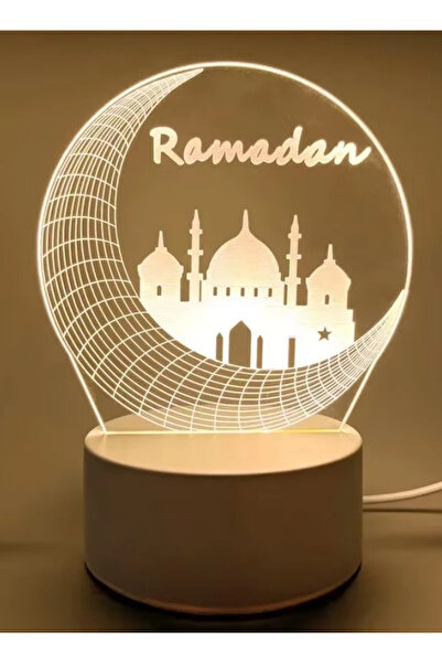 Generic مصباح ليلي ثلاثي الأبعاد رمضان وعيد 7 تصاميم إسلامية بإضاءة دافئة USB