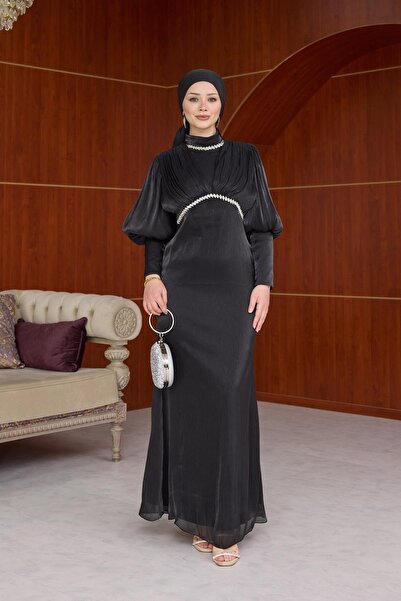 Hülya Keser Yonca Işıltı Kumaş Abiye - Siyah