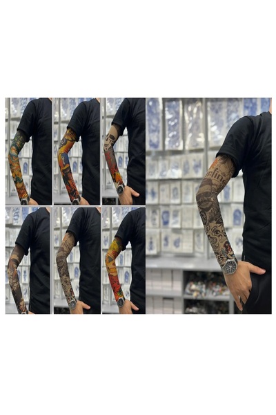 Airbrush Tattoo Pastel Modeller 6 Çift 12 Adet Giyilebilir Çorap Dövme