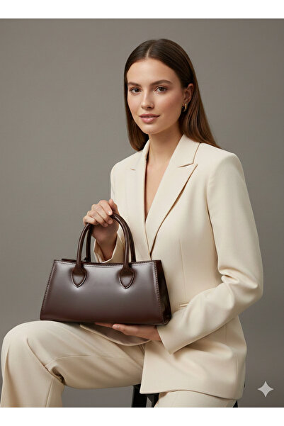 Derinbags Acı Kahve Mini Kadın El ve Omuz Çantası Günlük Şık Minimal Premium ...
