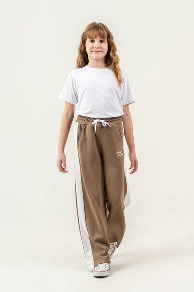 Mışıl Kids Keep Smiling Embroidered Sides Paneled Girls' Sweatpants