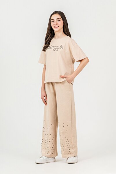 Mışıl Kids True Style Stone Printed Lower Double Leg Stone Printed Girls' Low...