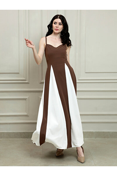 Athena By Styli فستان ماكسي بقصة قَصّة على شكل A بمقبض ألوان متباينة