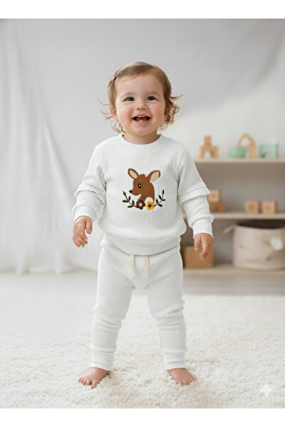 GEYİK NAKIŞLI RAPORLU 2Lİ BEBE TAKIM