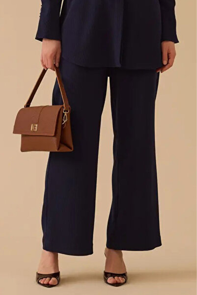 SEÇİL Pantaloni de damă cu picior larg, lungime întreagă - Albastru închis