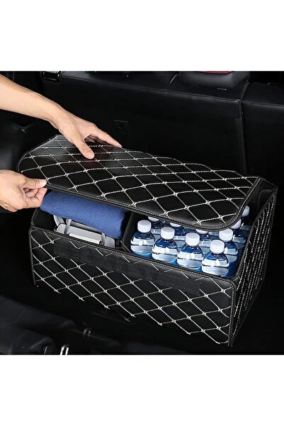zola Organizator multifuncțional pentru portbagaj, din piele, 30x55x32 cm, negru