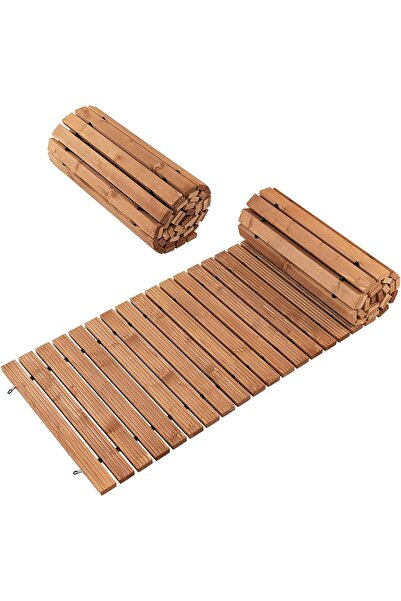 COSTWAY 1/2 buc. alee de grădină din lemn, rulantă