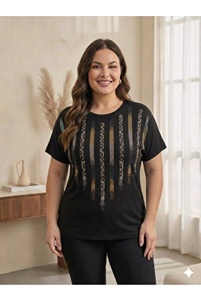 Vinola Plus Size Viscose Combed Fabric Comfortable Cut High Quality Stone Det...