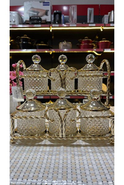 KÖSEOĞLU HOME طقم علب توابل كريستالية بتصميم عصري مكون من 6 قطع