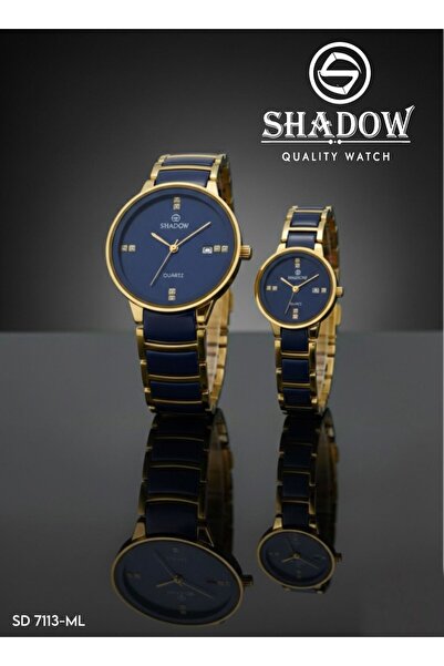 SHADOW Luxury Couple Watch Set - Matching Stainless Steel Quartz Wristwatches...