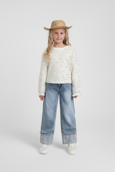 Escabel Κοριτσίστικο παντελόνι με πέτρες στα πόδια Τζιν 9-14 ετών Μπλε