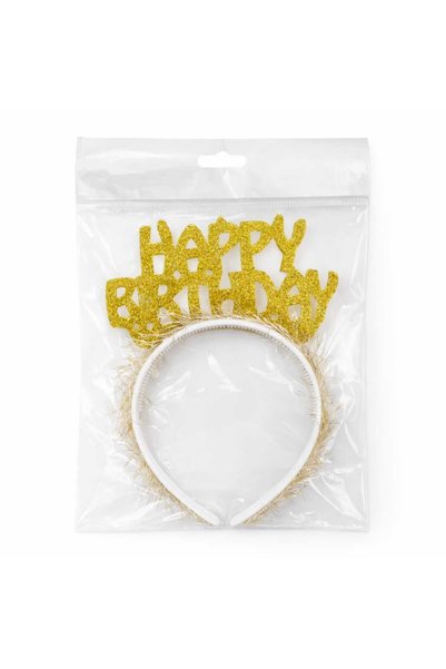Happyewent Gold Happy Birthday Crown – Birthday Party Crown, Glittery Hair Crown