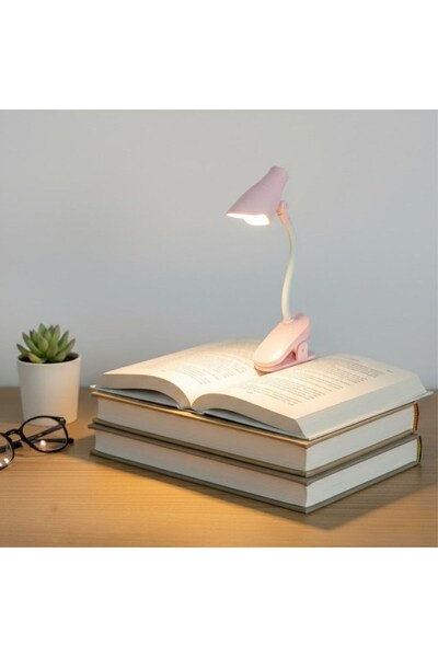 TEKNO Uravas Store® Lamba Model Mandallı Led Kitap Okuma Lambası – Kıvrılabil...