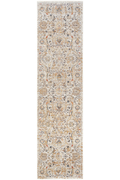 Cool Halı Hanedan Krem Klasik Desenli Çiçekli Yolluk Otantik Bohem Vintage Ko...