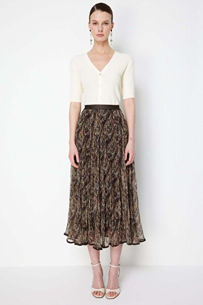 ON Με βολάν Με σχέδιο Μάξι φούστα