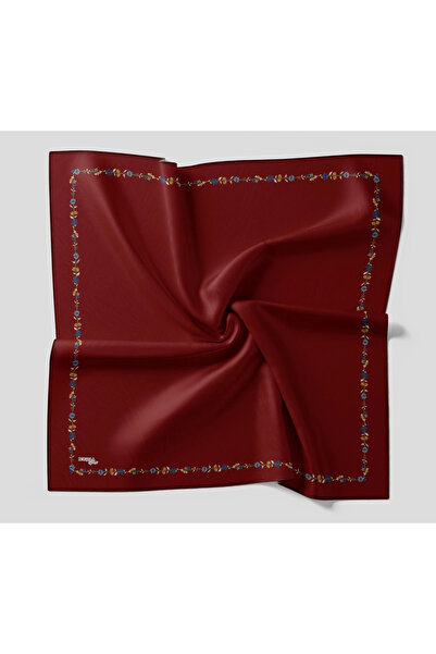 Bonjela وشاح ناعم بنمط زهور بسيط باللون العنابي