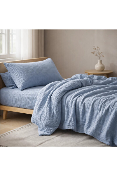 PRICHINDEL Bedding Set 3 Pieces, Muslin Cotton, 140 x 200 cm, Various Colors