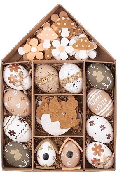 Valery Madelyn Set 46 de oua si accesorii de Paste pentru agatat, artificiale...