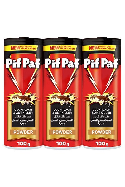 Pif Paf مسحوق قاتل للصراصير والنمل، 100 غرام، عبوة من 3 قطع