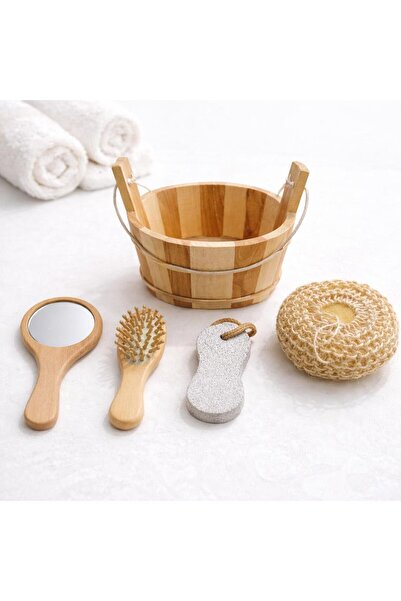 ÇOKLUÇARŞI مجموعة تدليك الحمام الخشبية الطبيعية