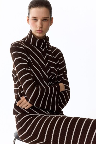 H&M Lastik Örgülü ve Şallı Üst