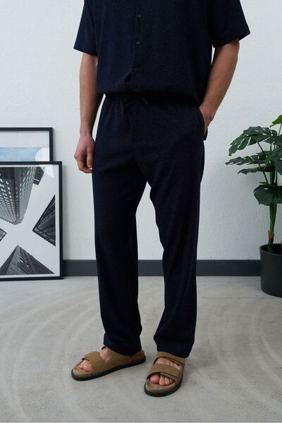 TÜZeMEN Textured Tie-Detail Baggy Boy Pants