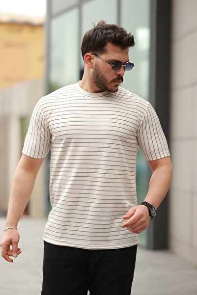 Minharir Ανδρικό μπλουζάκι A Quality Ριγέ με λαιμόκοψη ποδηλάτου