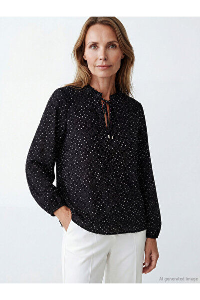 LC Waikiki Peak New Season Tie Neck Polka Dot Blouse