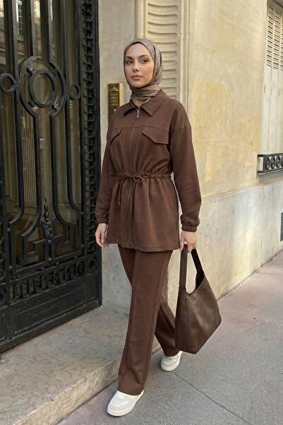 InStyle Naborano Dvostruki set sa vezicama u mlečno-smeđoj boji