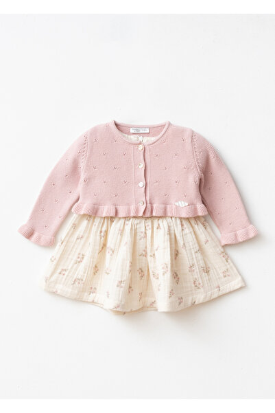 Babymio فستان مزين بالترتر مع سترة