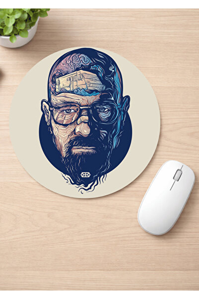 Eylül Design Breaking Bad Printed Round Non-Slip Mousepad Ergonomic Mouse Pad
