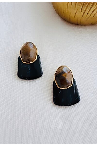 VNS Accessories Design Marbled Bone Earrings (4 cm)