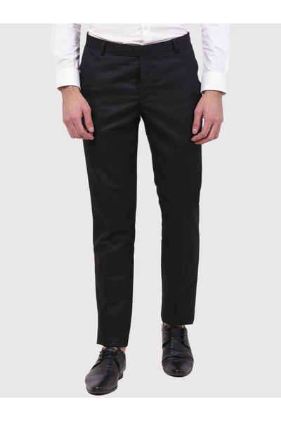TAHVO By Styli Men Black Slim Fit Solid Pants