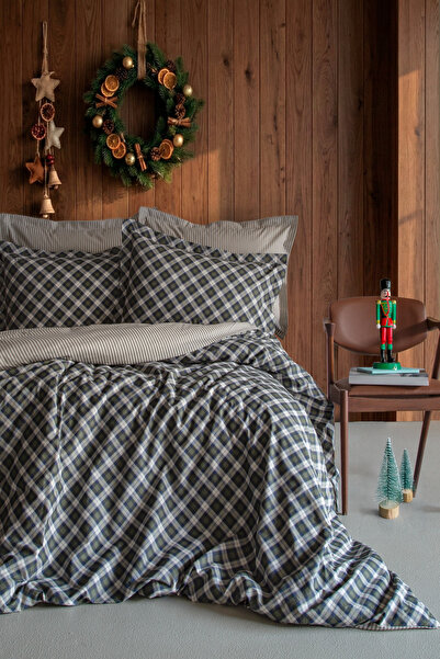 BED LİNE رانفورس طقم غطاء لحاف مزدوج إستيلو جرين