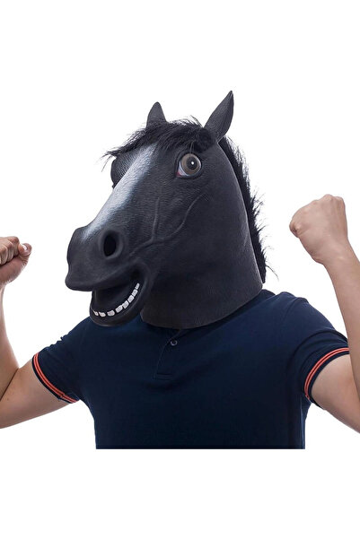 isiltikidsmoda Gerçekçi At Kafası Maskesi Siyah Renk - Lisinya