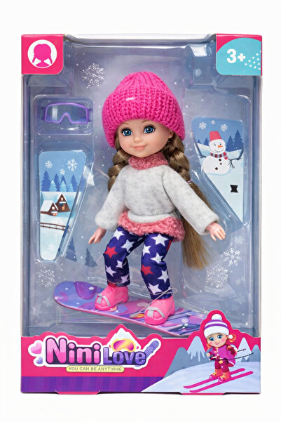 viyol marketim Nini Love 15 cm Kış Macerası Sporcu Figür Bebek – Mini Oyuncak...