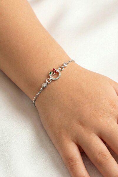 Söğütlü Silver 925 Ayar Gümüş Kiraz Figürlü ZirkonTaşlı Çocuk Bileklik SGTL13...