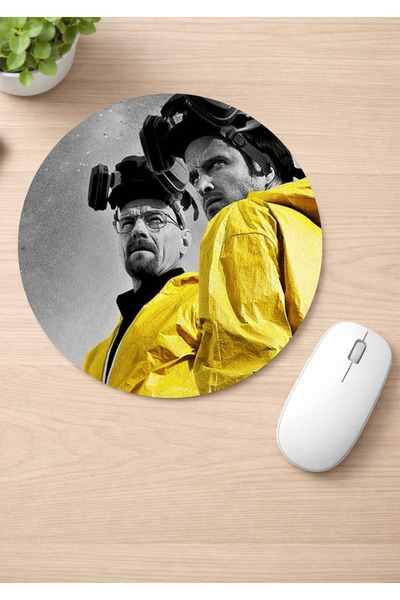 Eylül Design لوحة ماوس بريكينج باد مطبوع مستديرة مضادة للانزلاق، لوحة ماوس مريحة