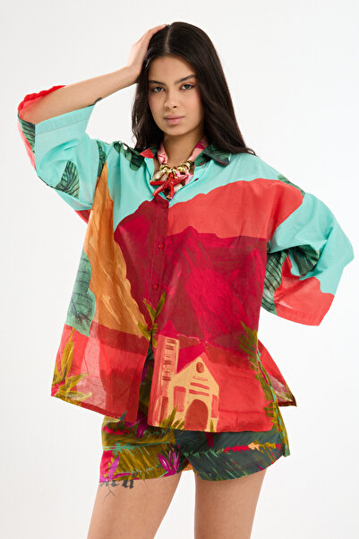 Moda Days Women's Tie-Detail Strapless Cropped and Slit Pareo Skirt Double Be...