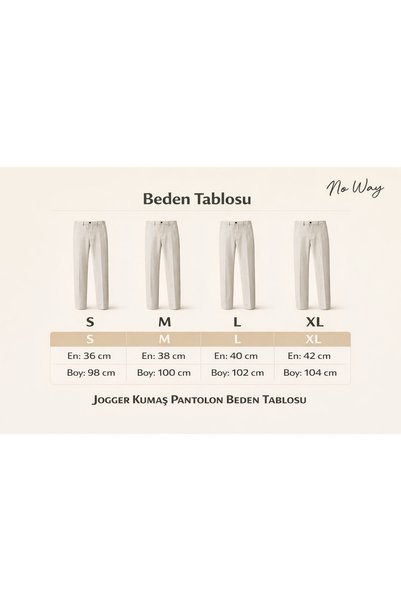 No Way Men's Stretch Fabric Jogger Pants Fabric Trousers with Elastic Waist and Regular Fit in Belt Pieces
