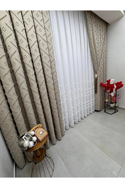 NİVEMESHOME HİSAR 3-0006 V2 BEŽ ZAVESA SA 13 NABIRANJA